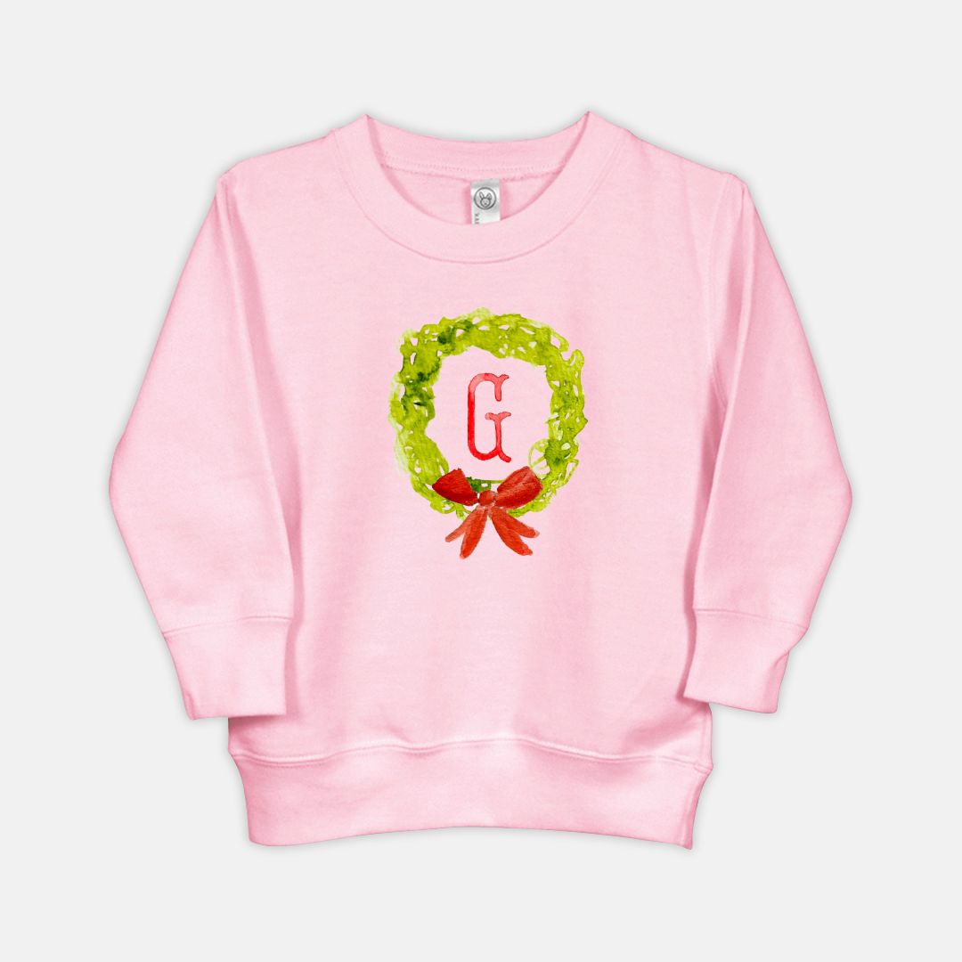 Monogram Wreath Toddler Sweatshirt