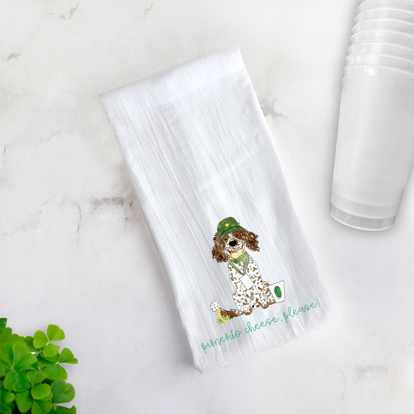 Golf Patron Spaniel Tea Towel