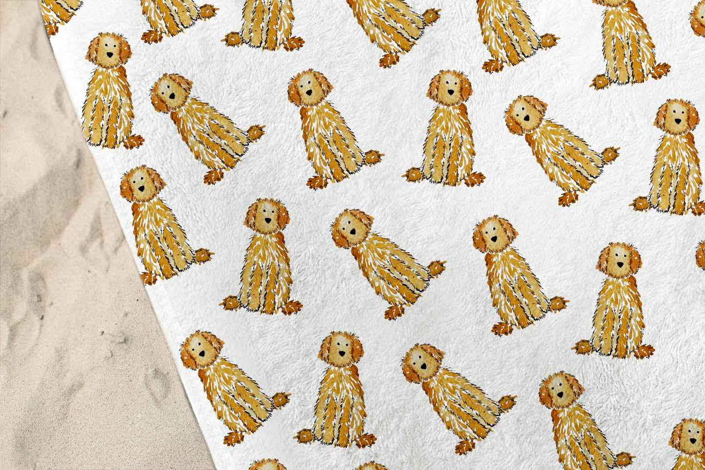 Apricot Doodle Beach Towel