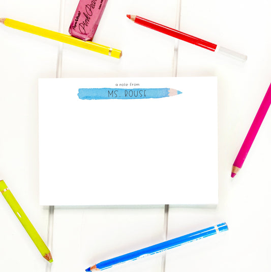 Colored Pencils Personalized Stationery Set