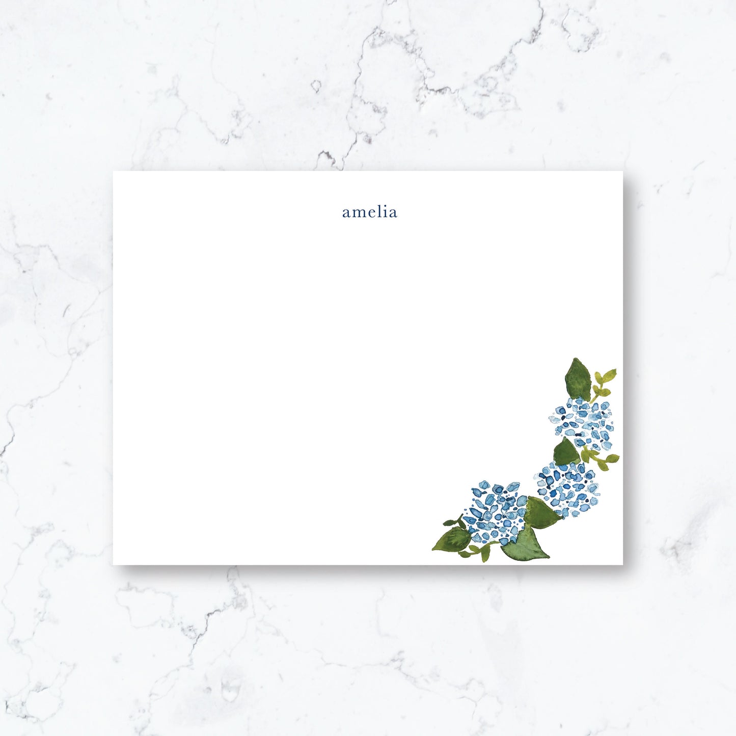 Personalized Hydrangea Stationery Set