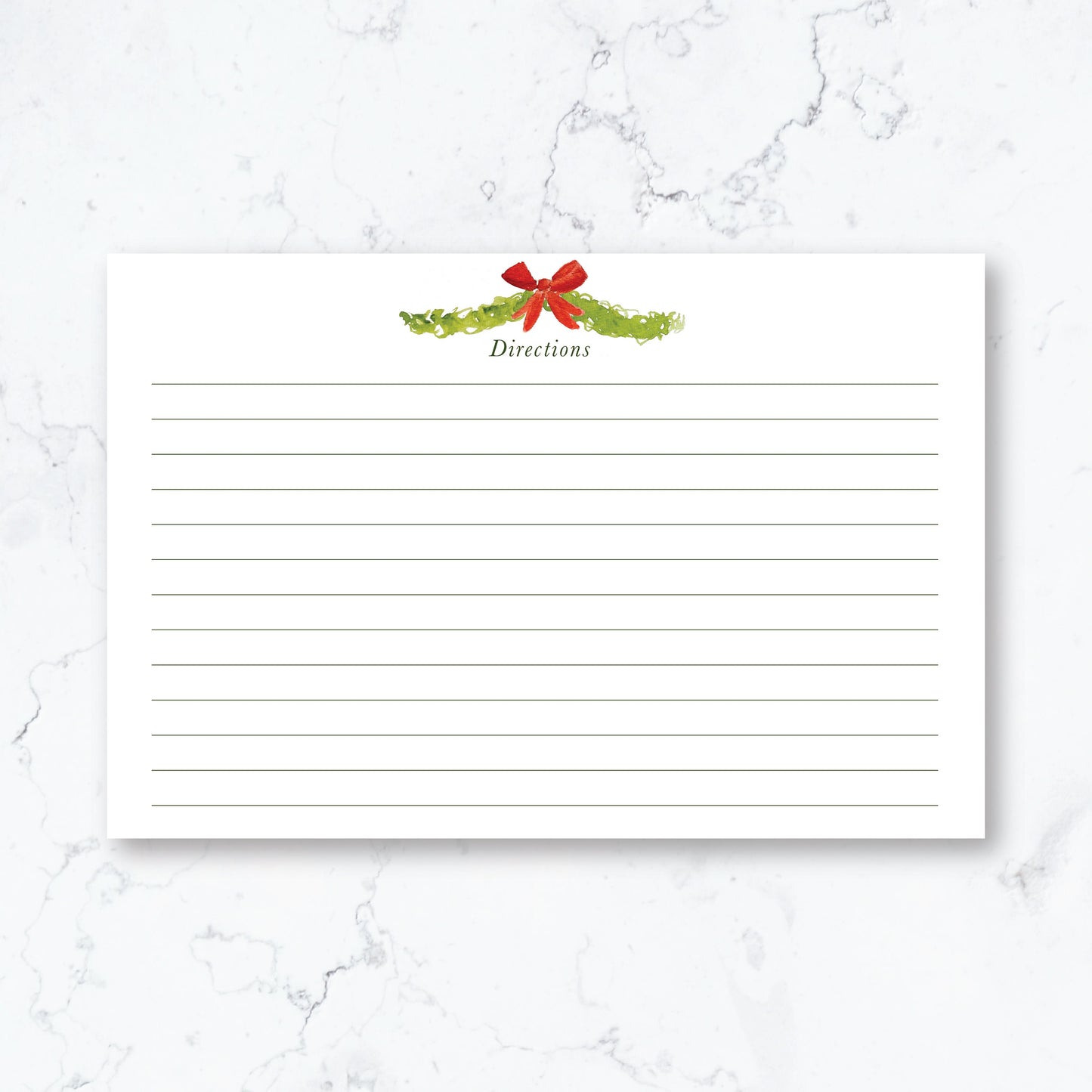 Personalized Christmas Garland Recipe Cards