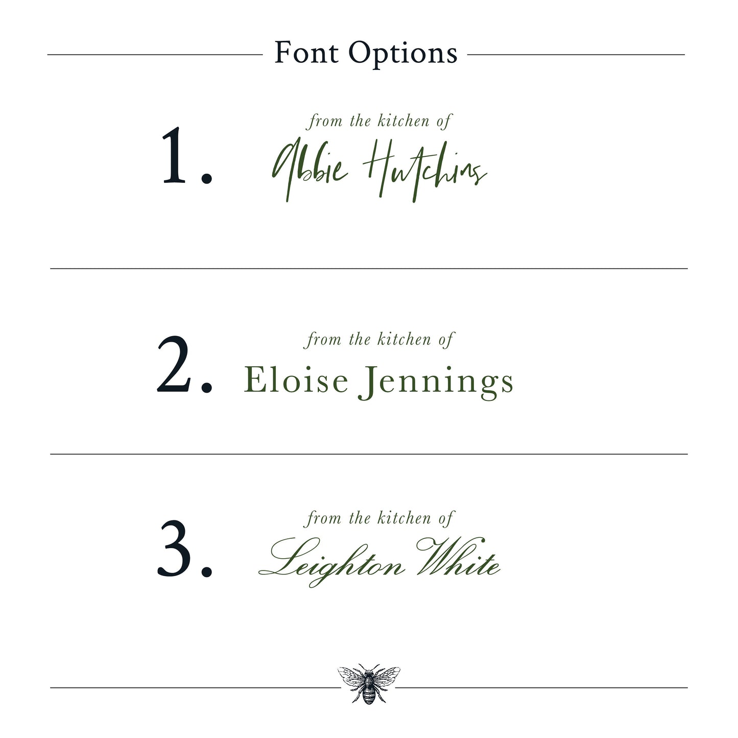 Personalized Christmas Garland Recipe Cards