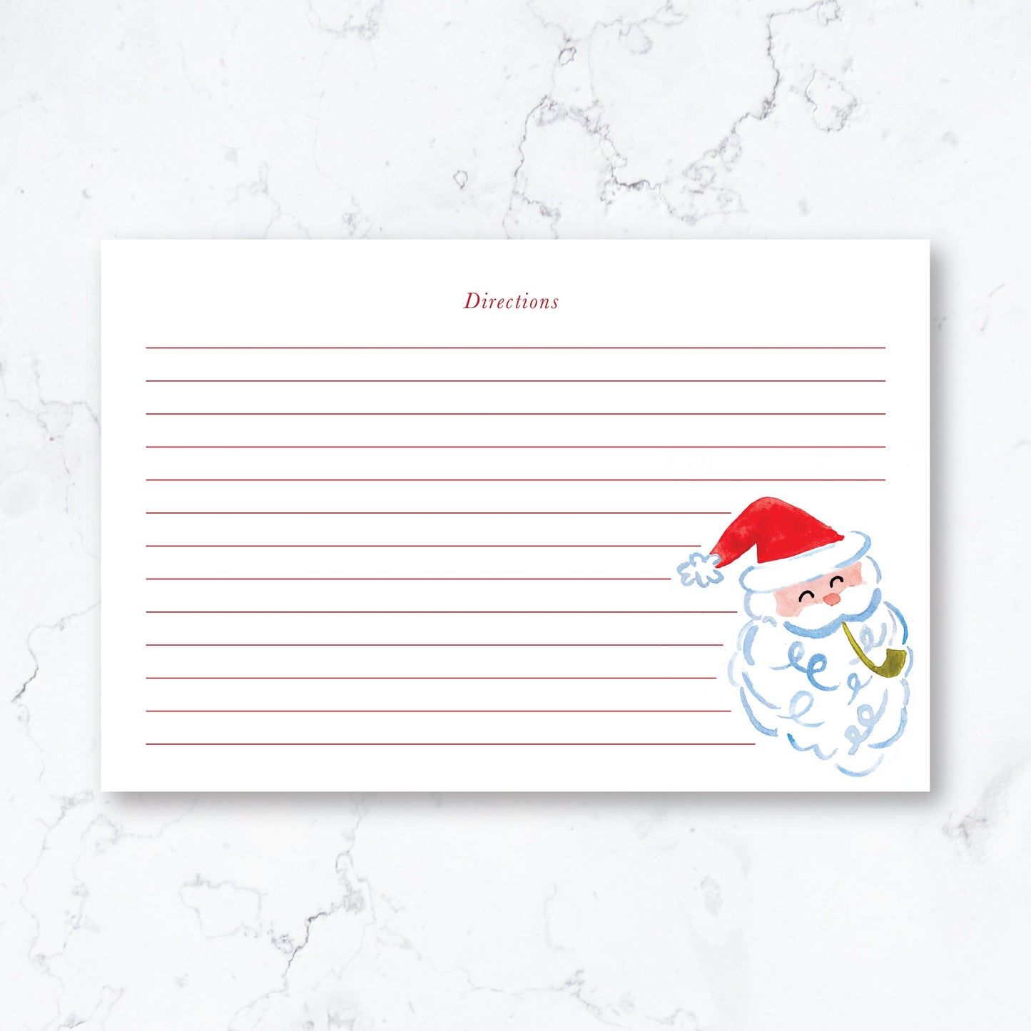 Personalized Santa Christmas Recipe Cards
