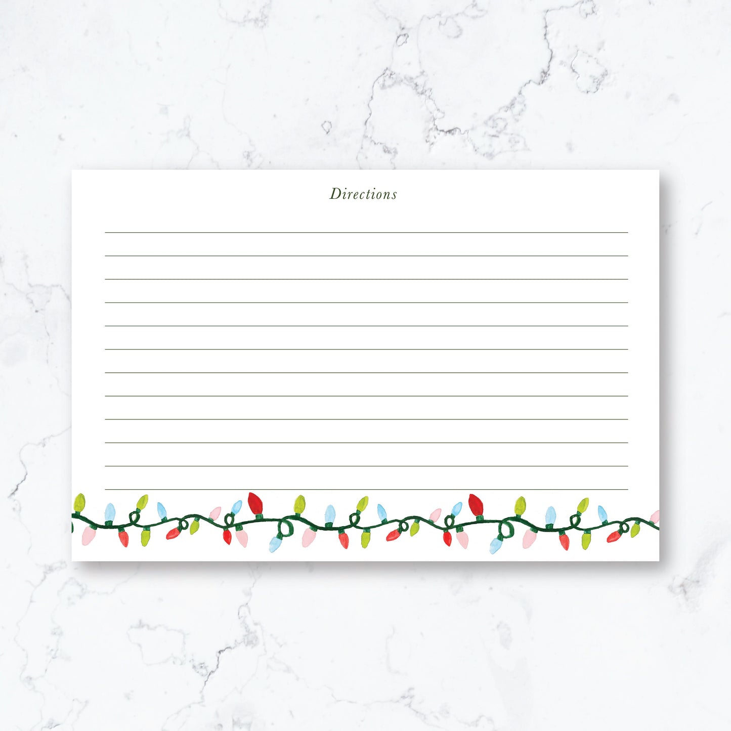 Personalized Christmas Lights Recipe Cards