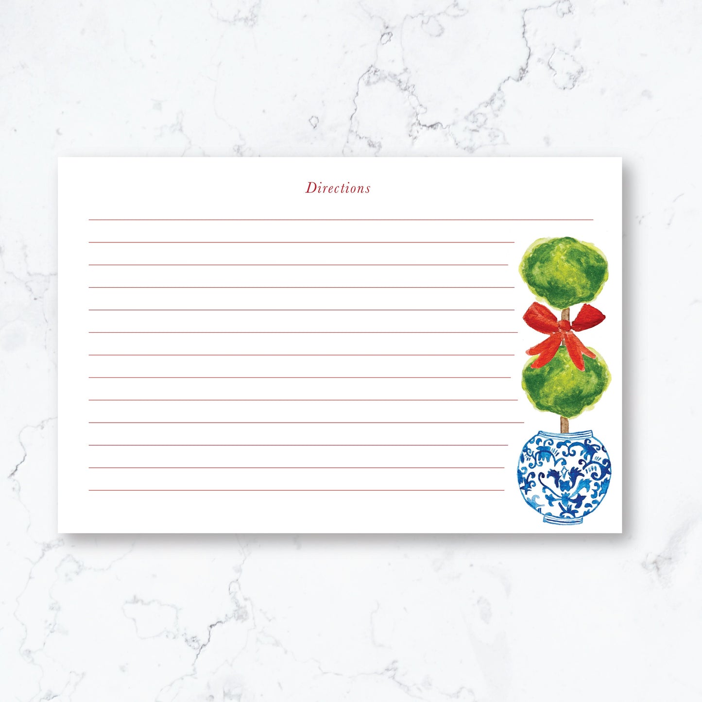 Personalized Christmas Topiary Recipe Box Cards