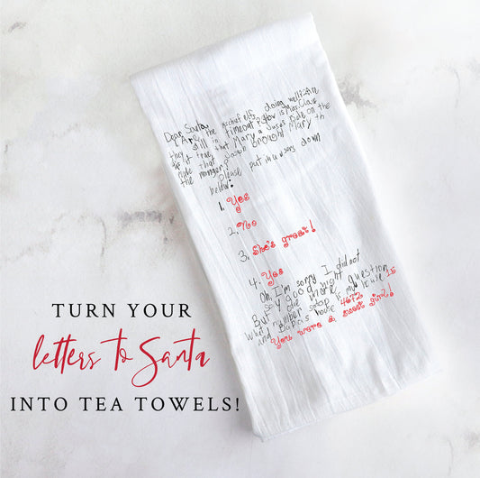 Personalized Christmas Letter to Santa Tea Towel