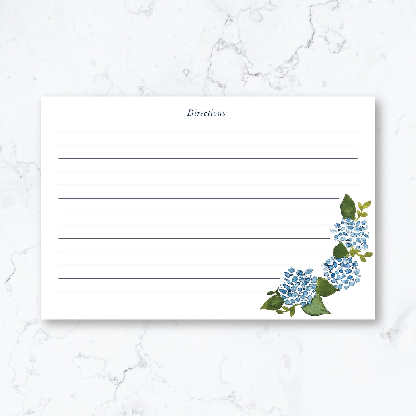 Personalized Hydrangea Recipe Box Cards