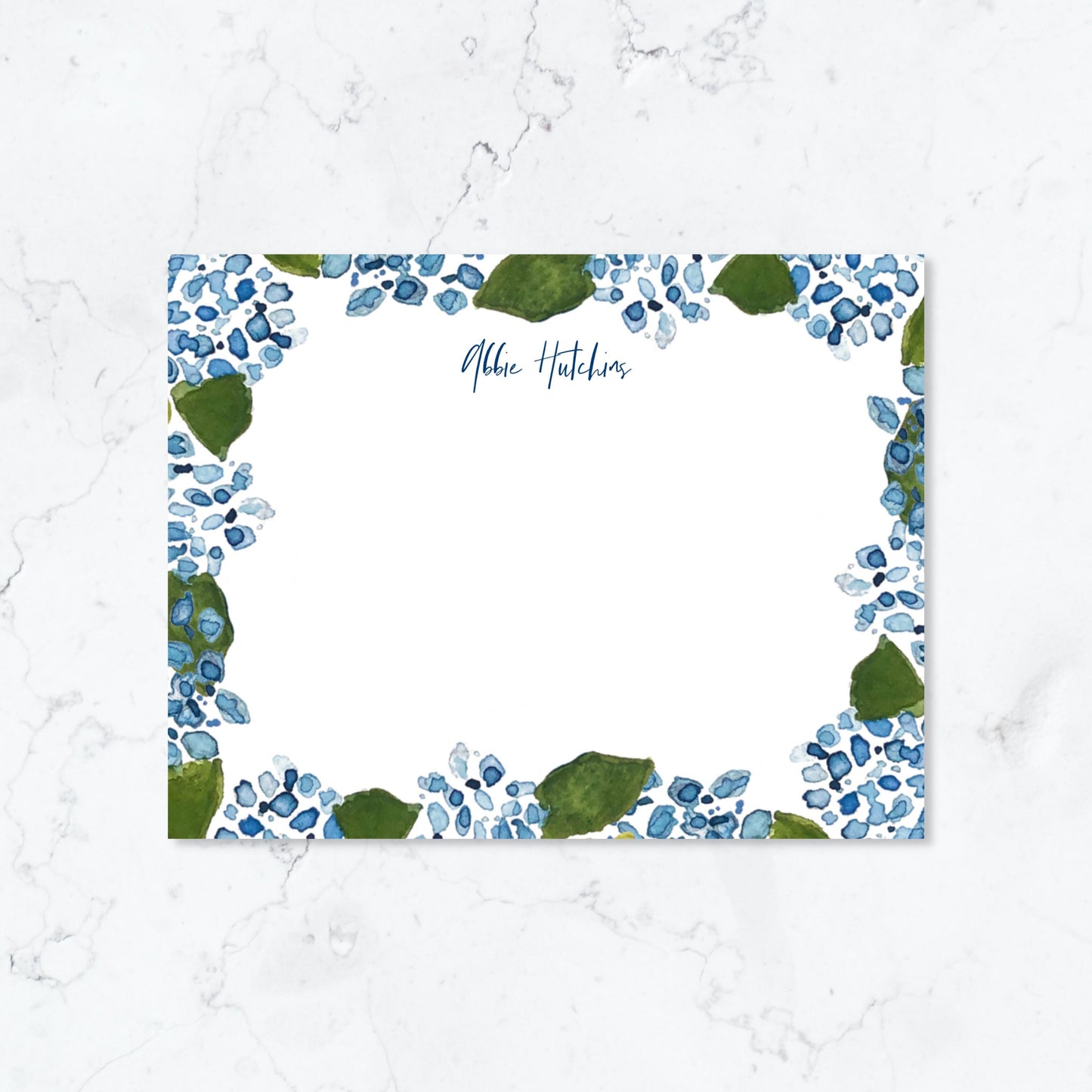 Personalized Hydrangea Stationery Set