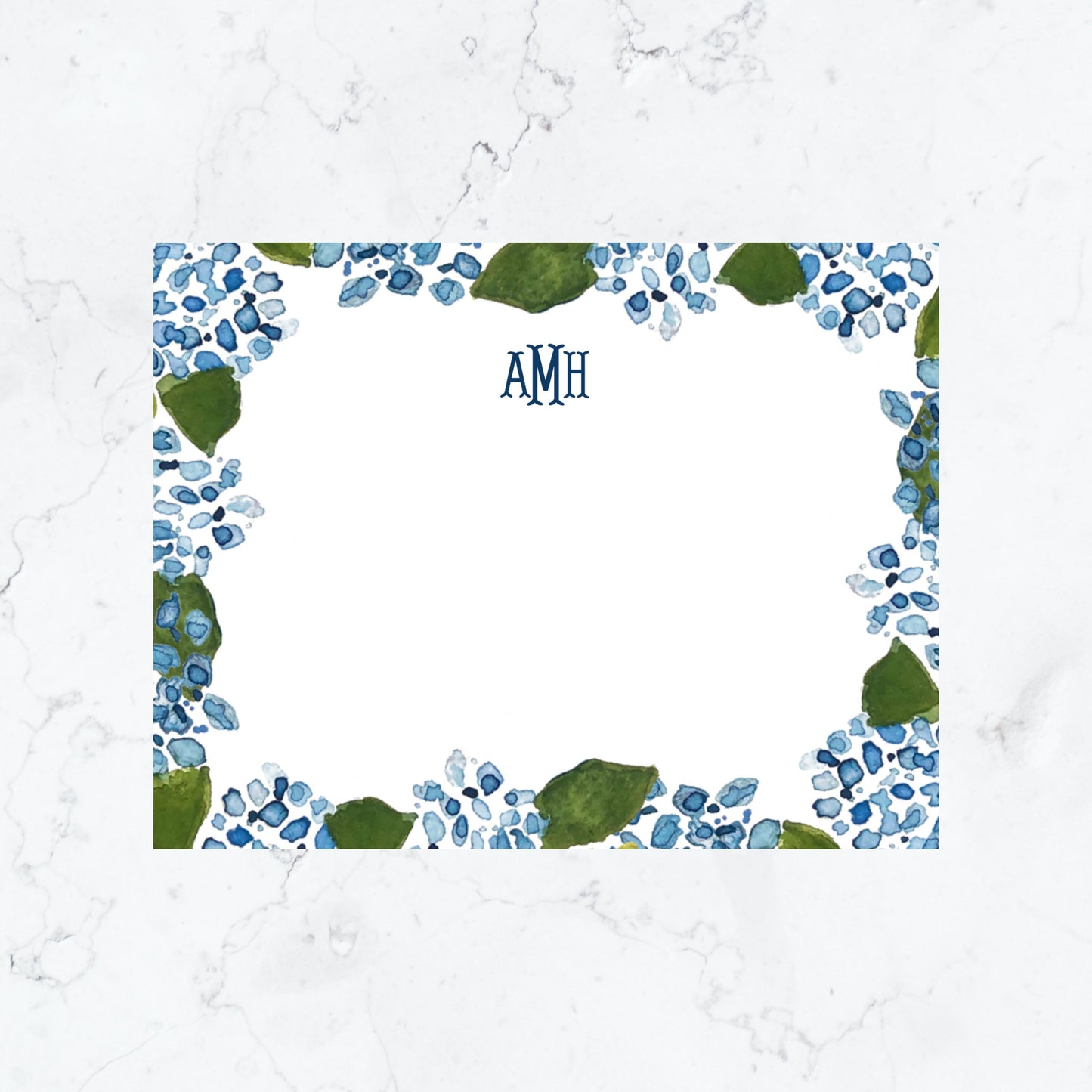 Personalized Hydrangea Stationery Set