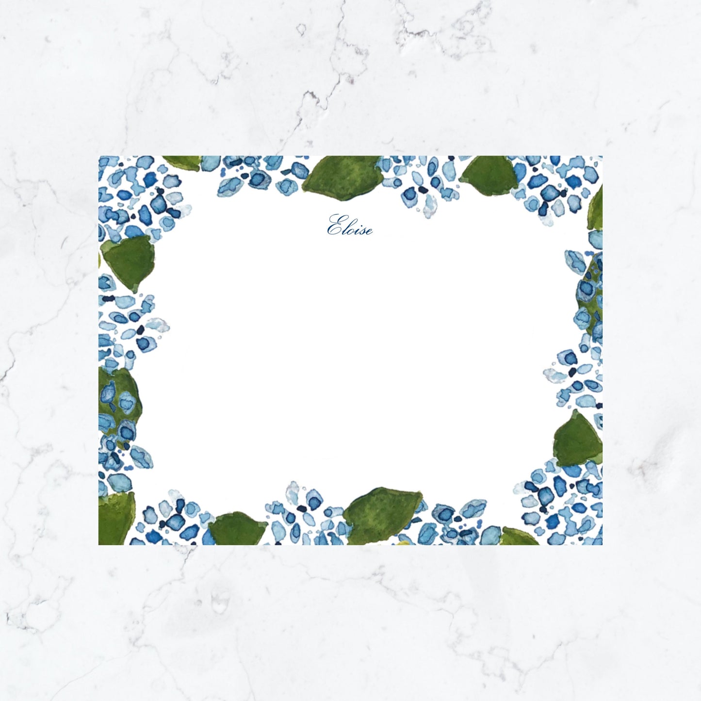Personalized Hydrangea Stationery Set