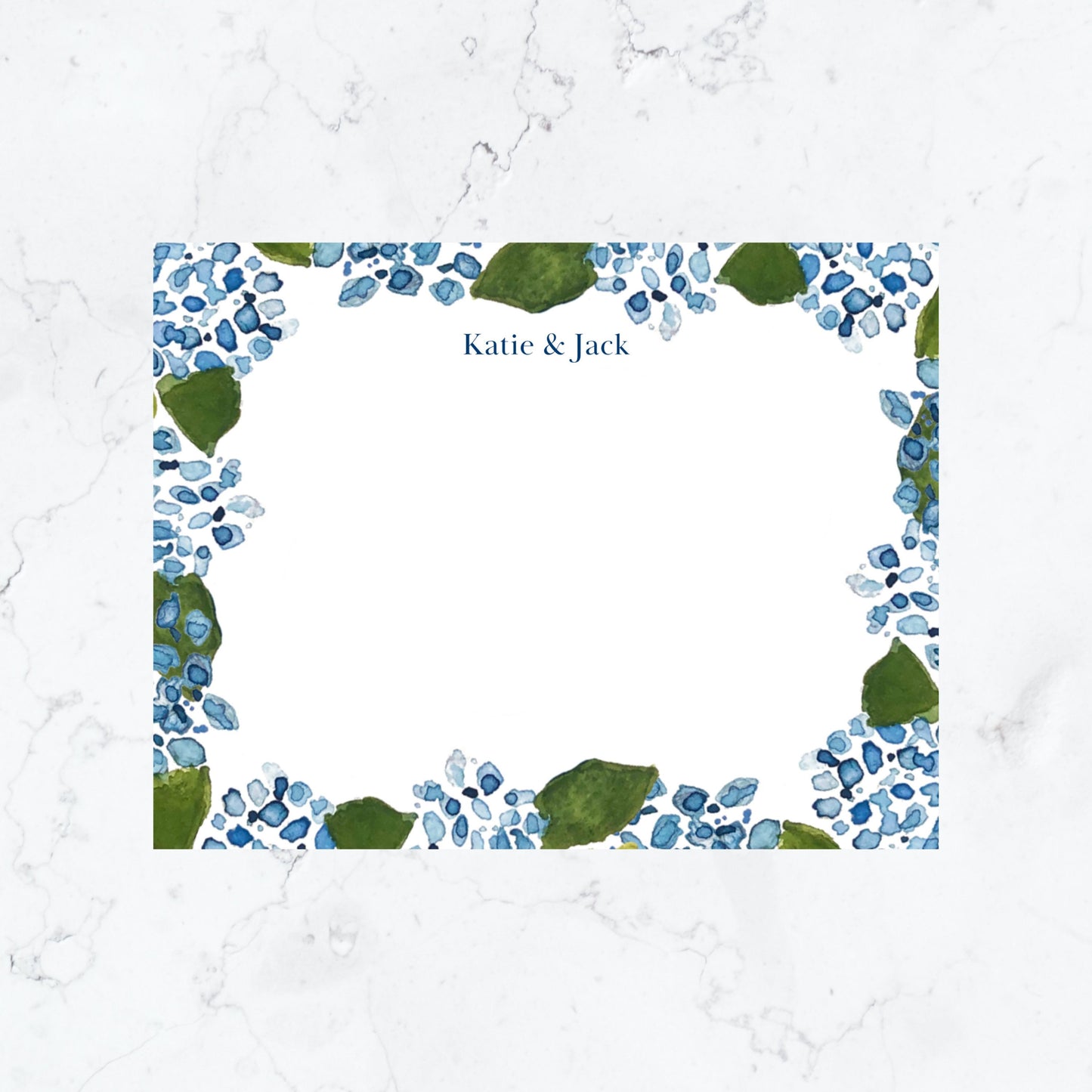 Personalized Hydrangea Stationery Set