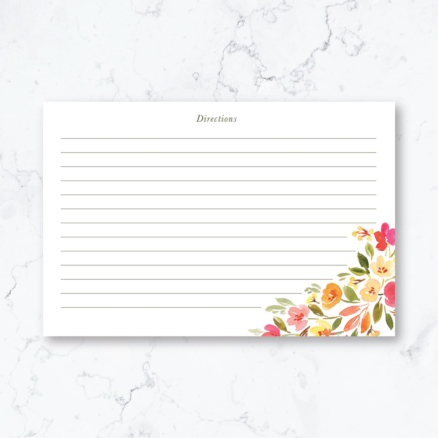 Personalized Pink Floral Recipe Box Cards