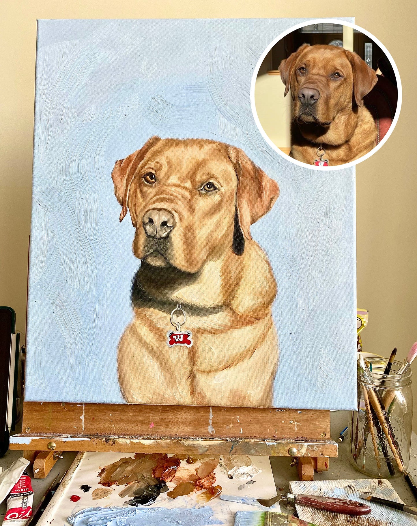 20 x 24 Custom Oil Painted Pet Portrait