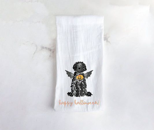 Spooky Halloween Doodle Tea Towel