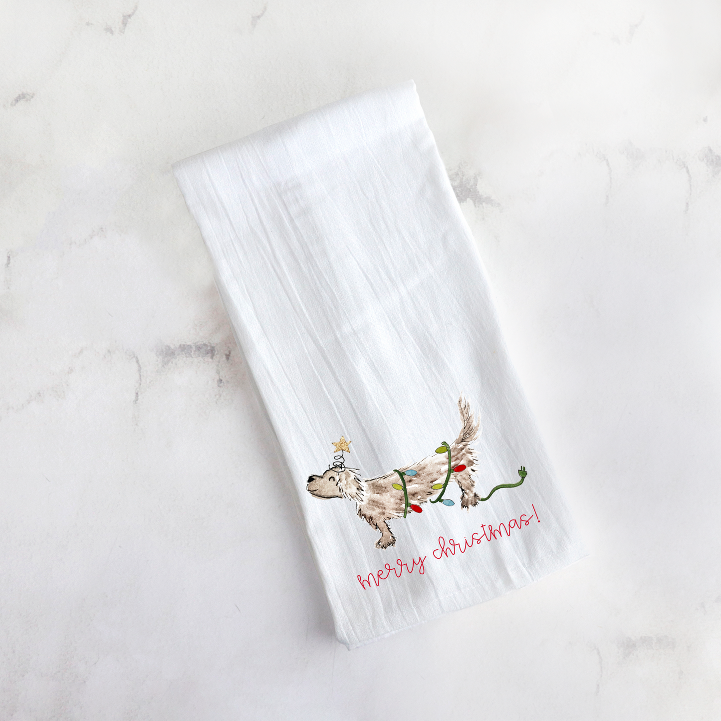 Christmas Dachshund Tea Towel