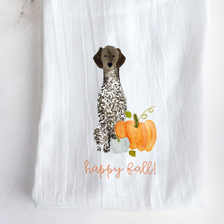 Fall Pumpkin German Shorthaired Pointer Tea Towel