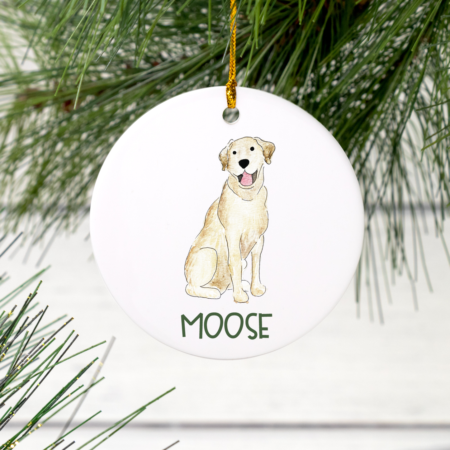 Personalized Lab Ceramic Ornament
