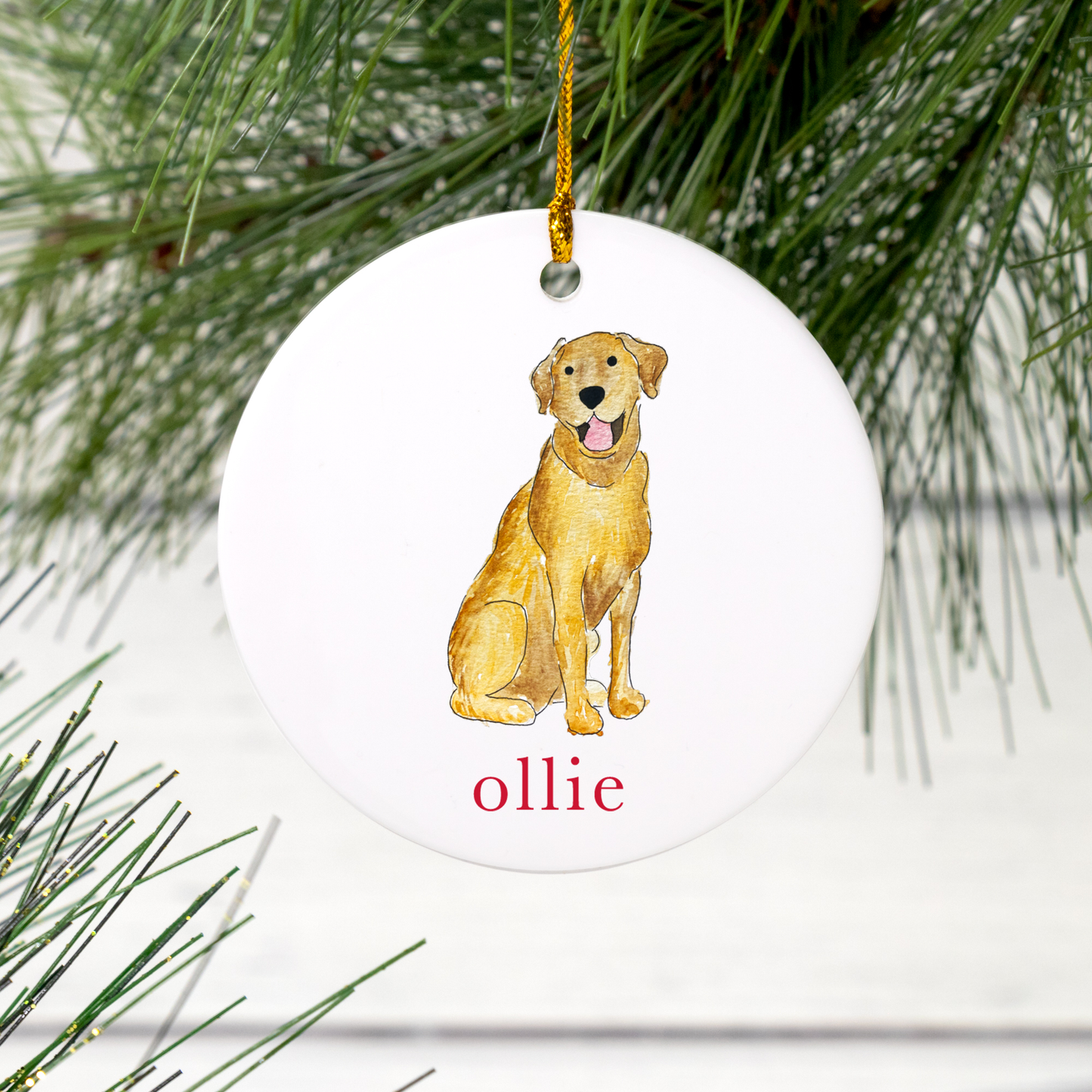 Personalized Lab Ceramic Ornament