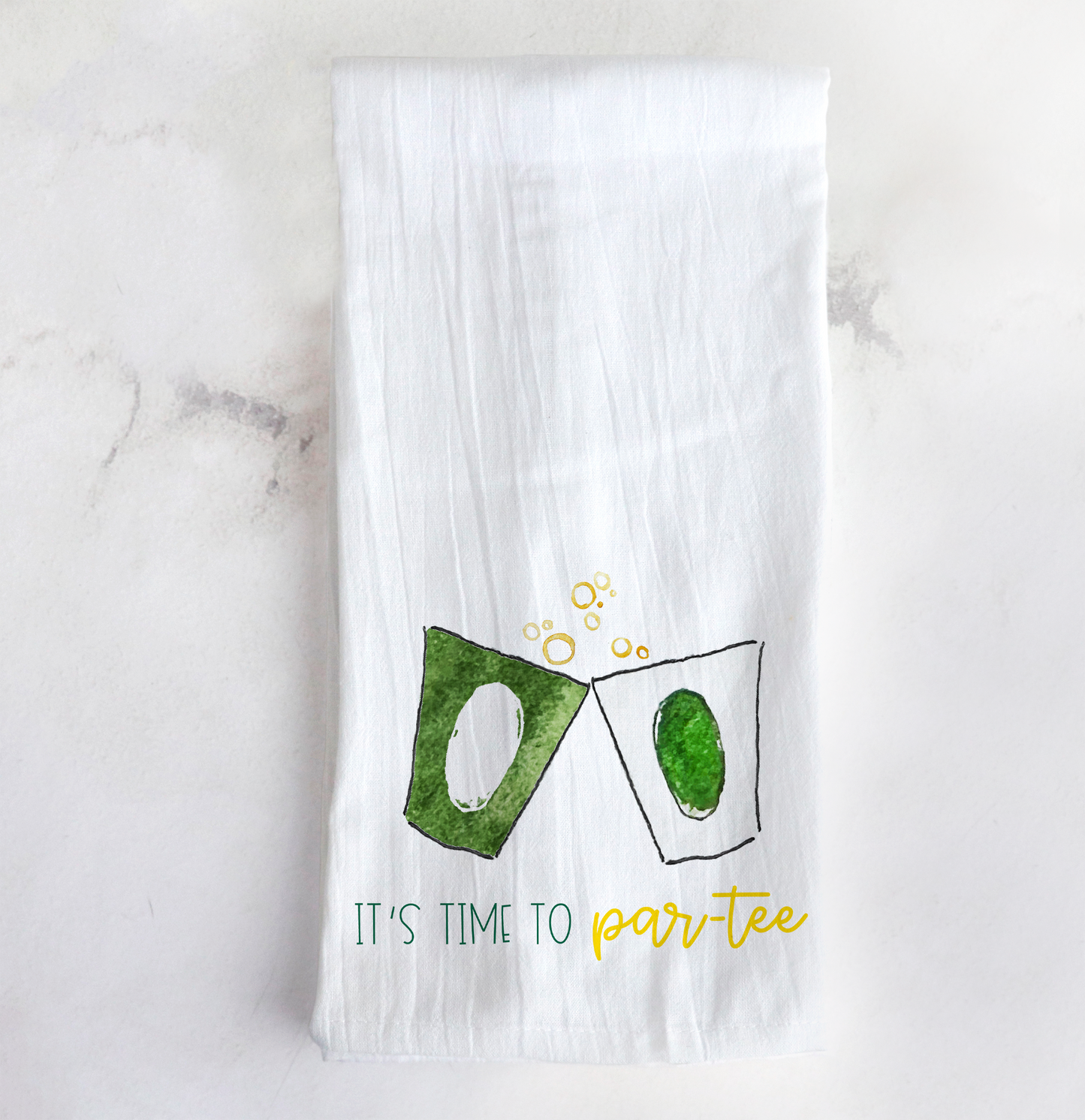 Golf Tournament Par-Tee Cheers Tea Towel