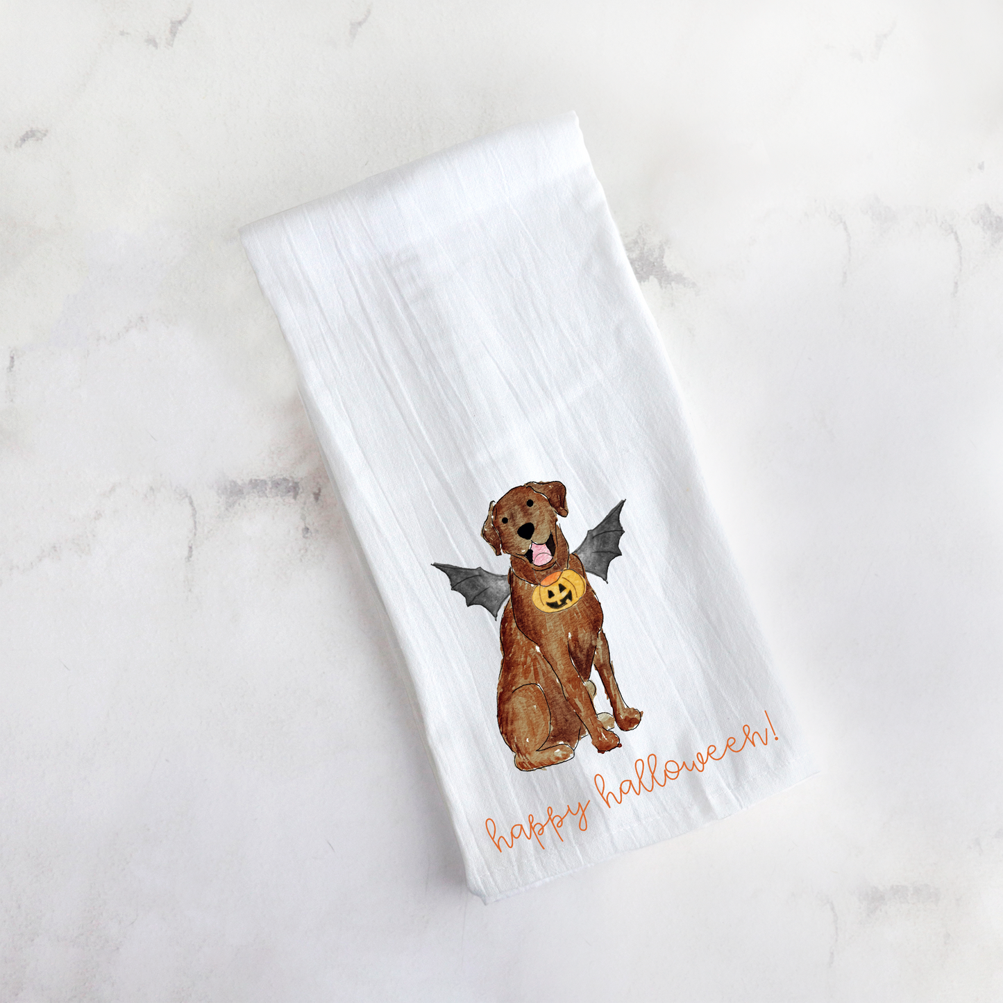 Spooky Halloween Lab Tea Towel