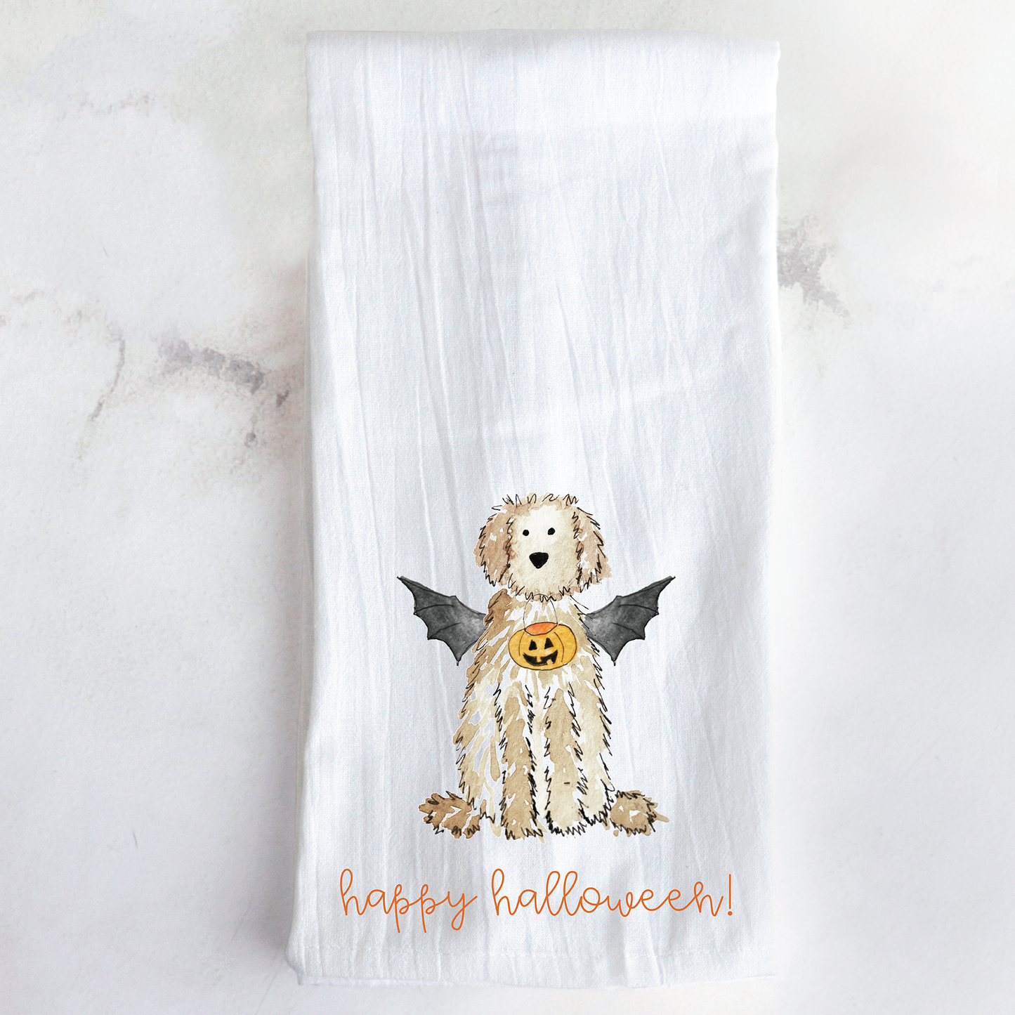 Spooky Halloween Doodle Tea Towel