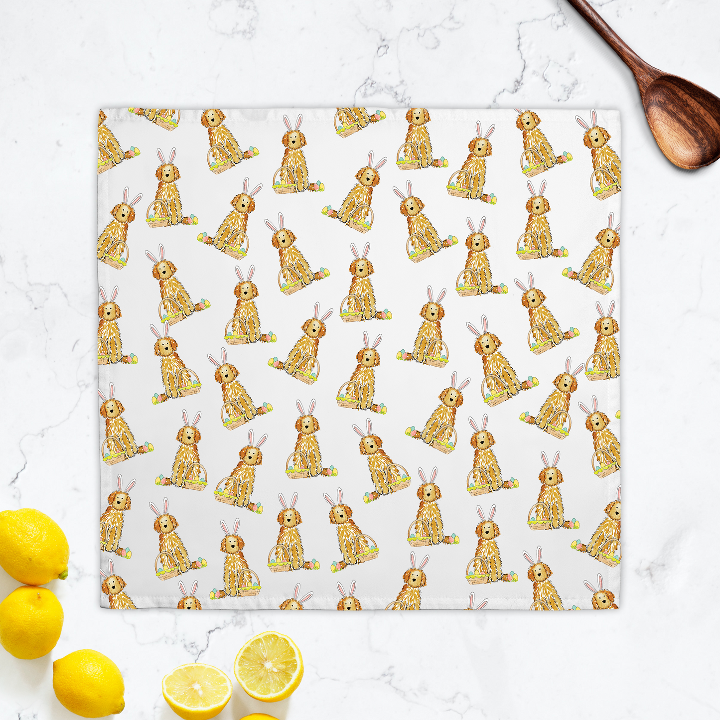 Funny Bunny Doodle Easter Hostess Towel