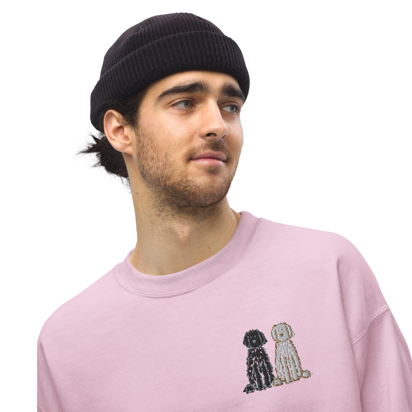 Embroidered Black and Cream Doodle Sweatshirt