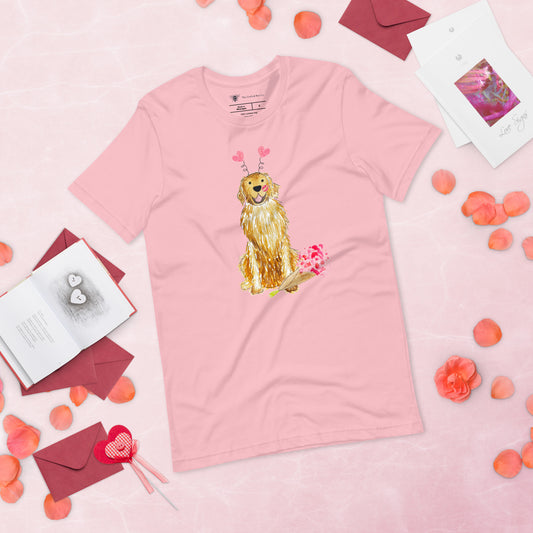 Lovey Dovey Golden Retriever Bella Canvas Tee