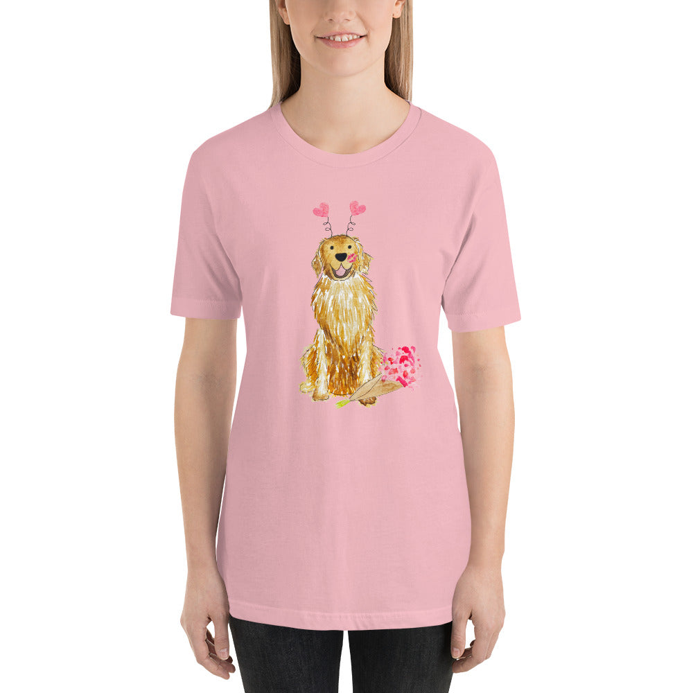Lovey Dovey Golden Retriever Bella Canvas Tee