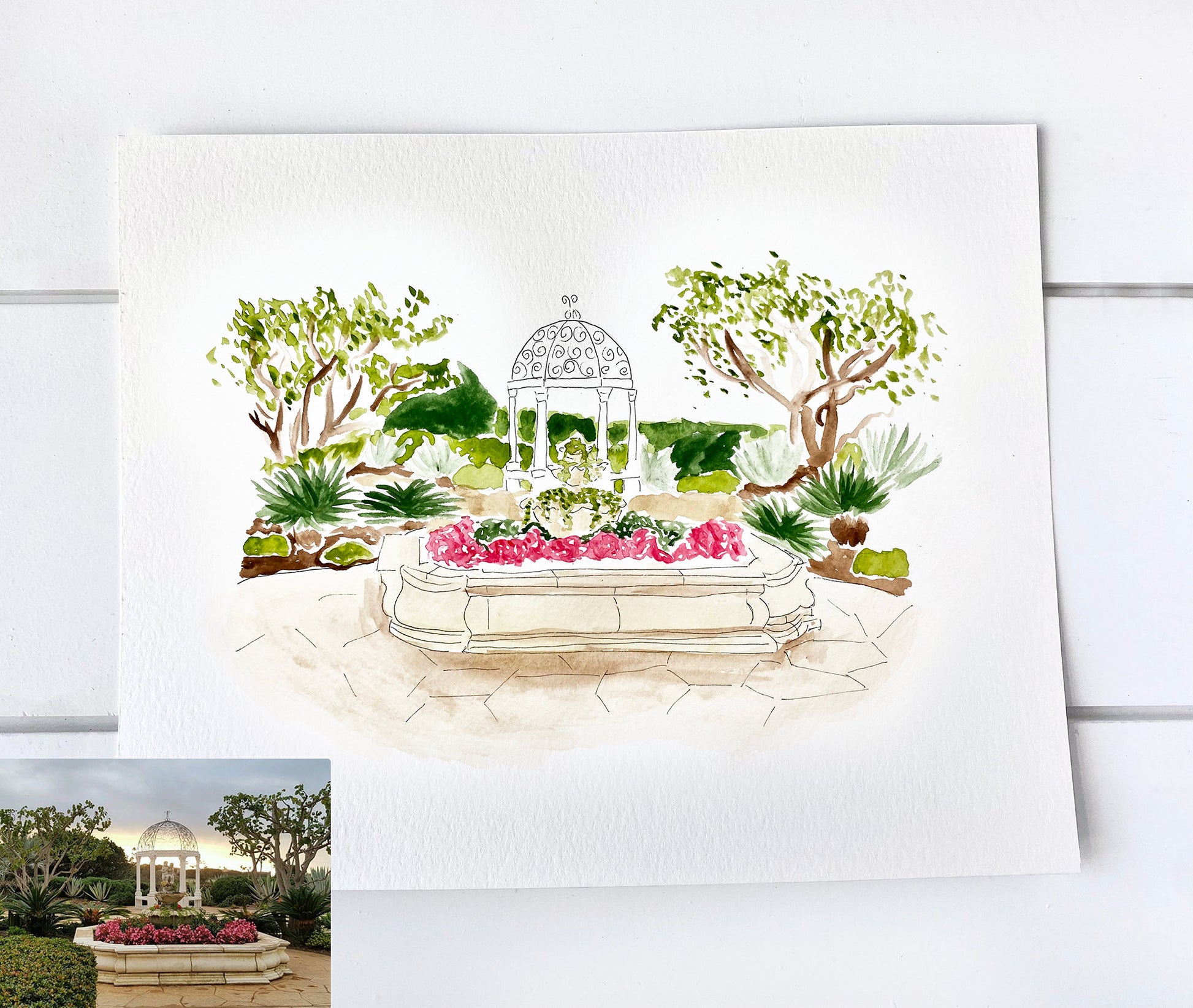 Personalized wedding gift – watercolor venue art