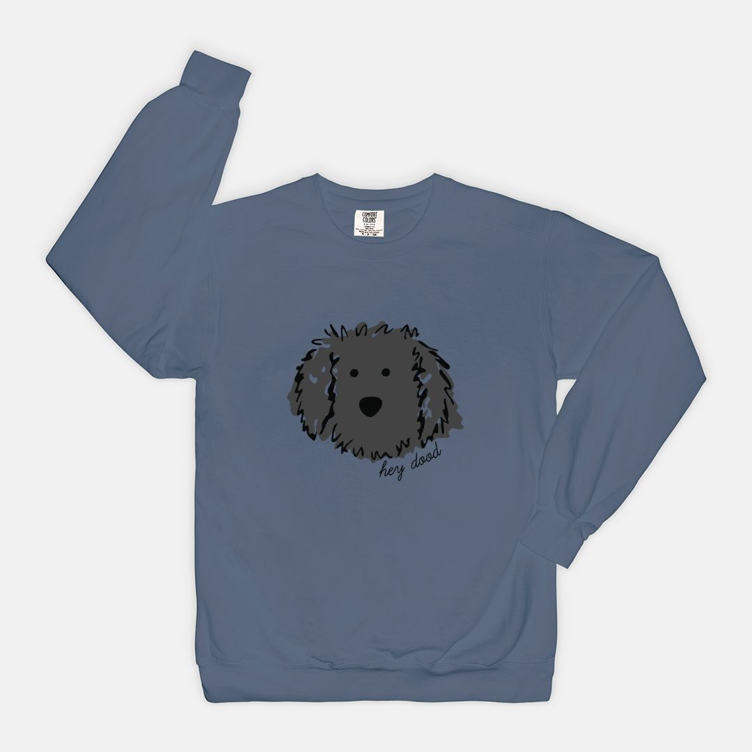 Hey Dood Black Doodle Comfort Color Sweatshirt