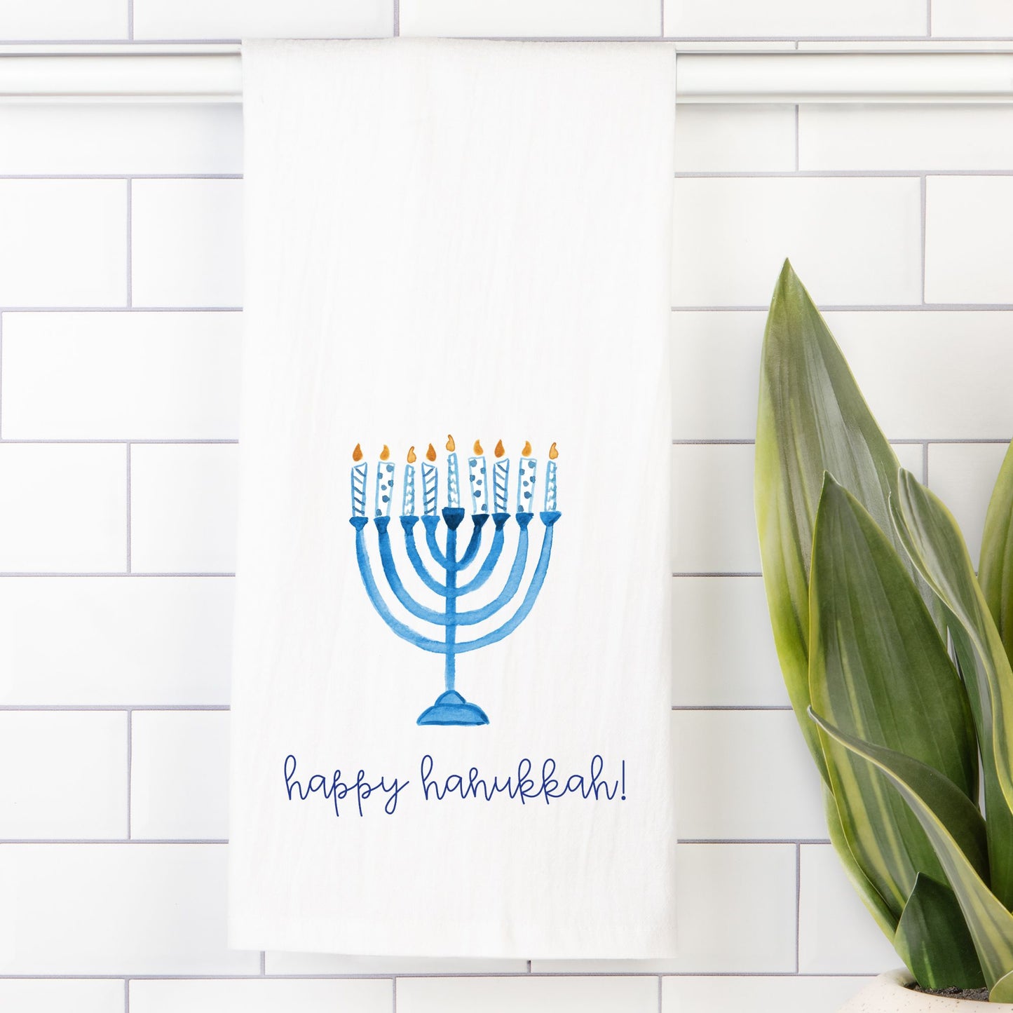 Hanukkah Menorah Tea Towel