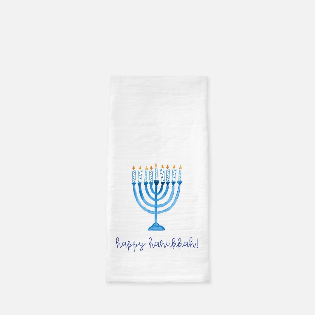 Hanukkah Menorah Tea Towel