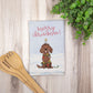 Festive Christmas Brown Spaniel Hostess Towel