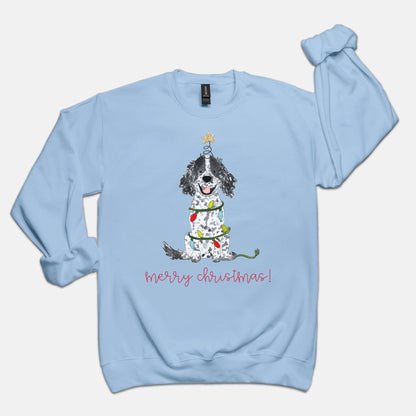 Festive Christmas Brown Parti Spaniel Gildan Sweatshirt