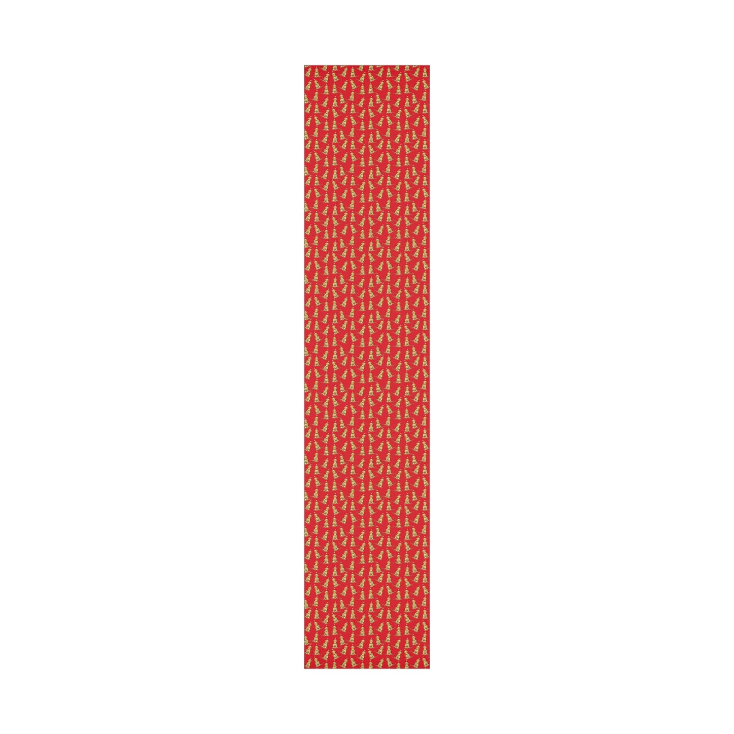 Festive Christmas Apricot Doodle Gift Wrap - Red