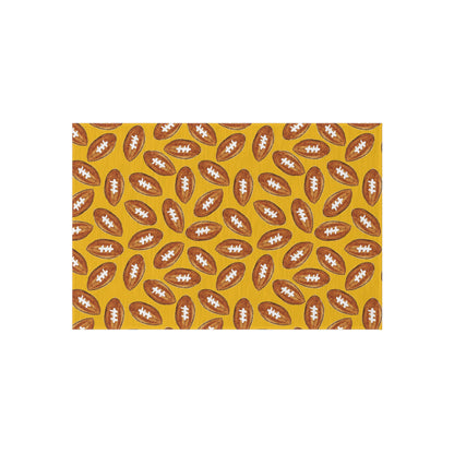 Yellow Football Pattern Welcome Mat