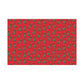 Festive Christmas Brown Doodle Gift Wrap - Red