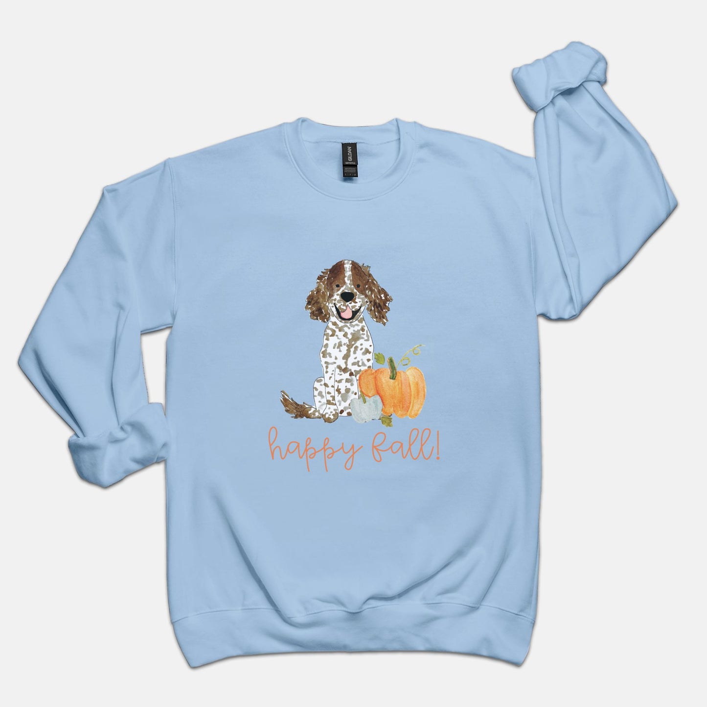 Fall Pumpkin Brown Parti Spaniel Gildan Sweatshirt