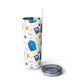 Back to School Pattern Skinny Steel Tumbler