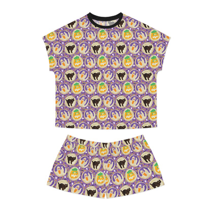 Halloween Spooky Cookie Women's Short Pajama Set