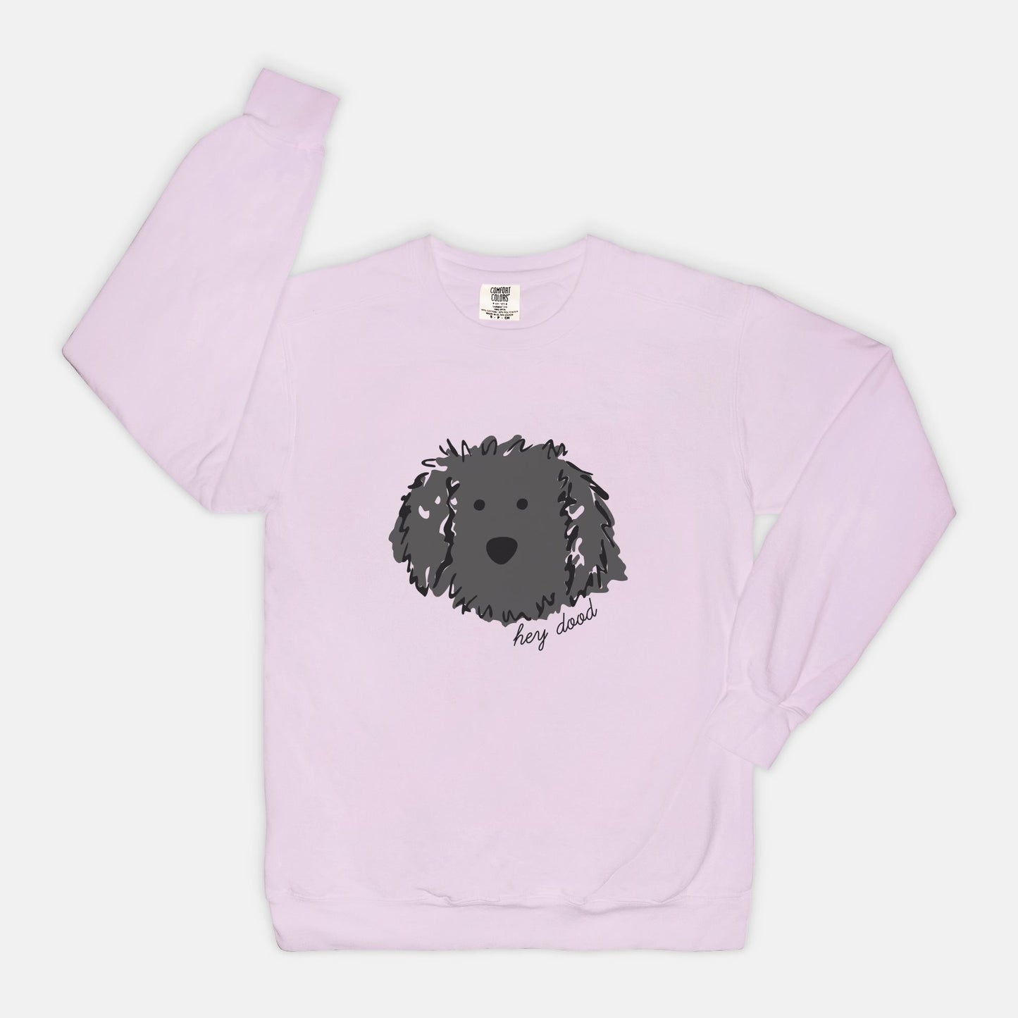 Hey Dood Black Doodle Comfort Color Sweatshirt