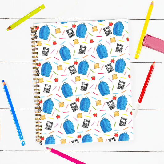 Back to School Softcover Spiral Notebook 8.5 x 11