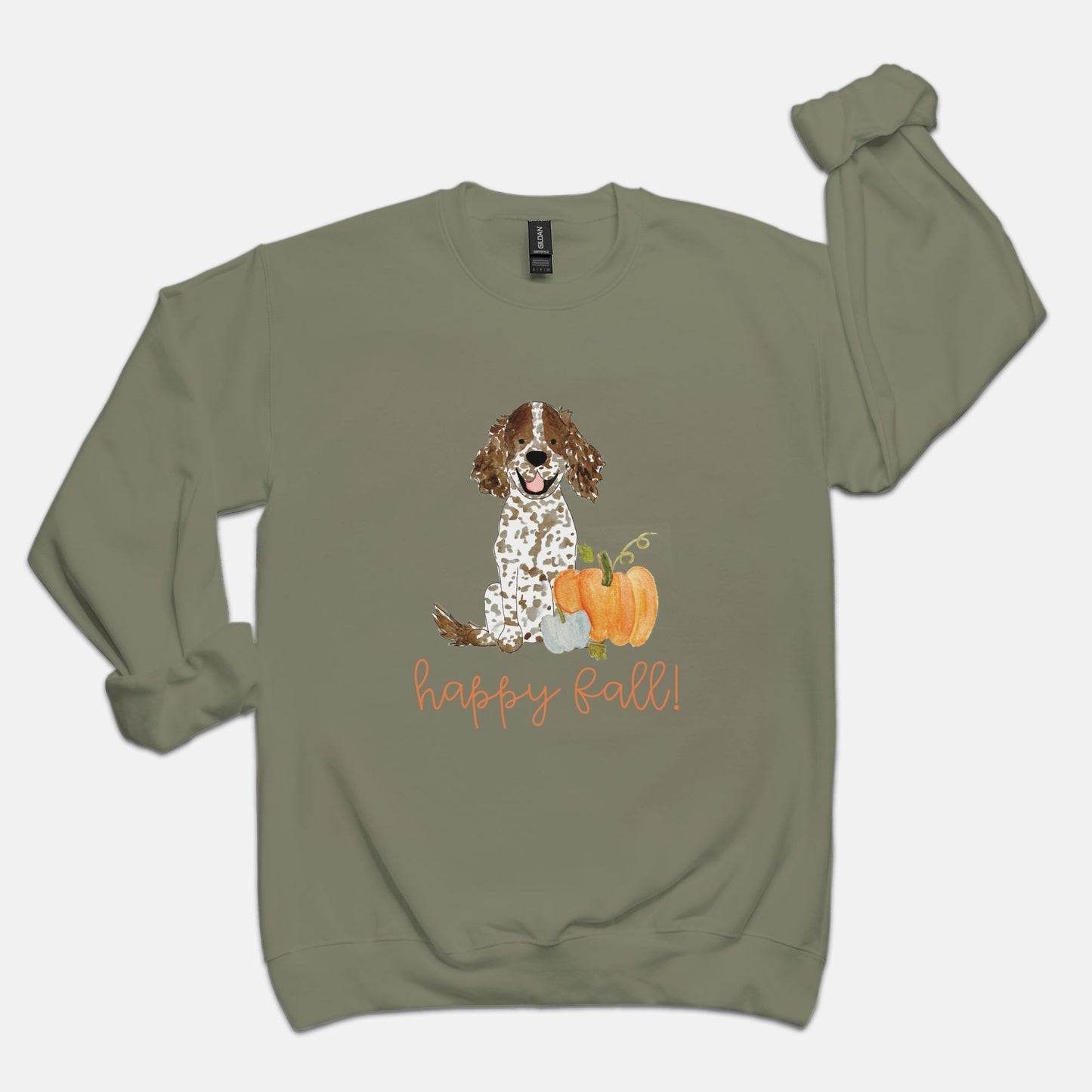 Fall Pumpkin Brown Parti Spaniel Gildan Sweatshirt