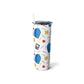 Back to School Pattern Skinny Steel Tumbler