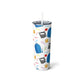 Back to School Pattern Skinny Steel Tumbler
