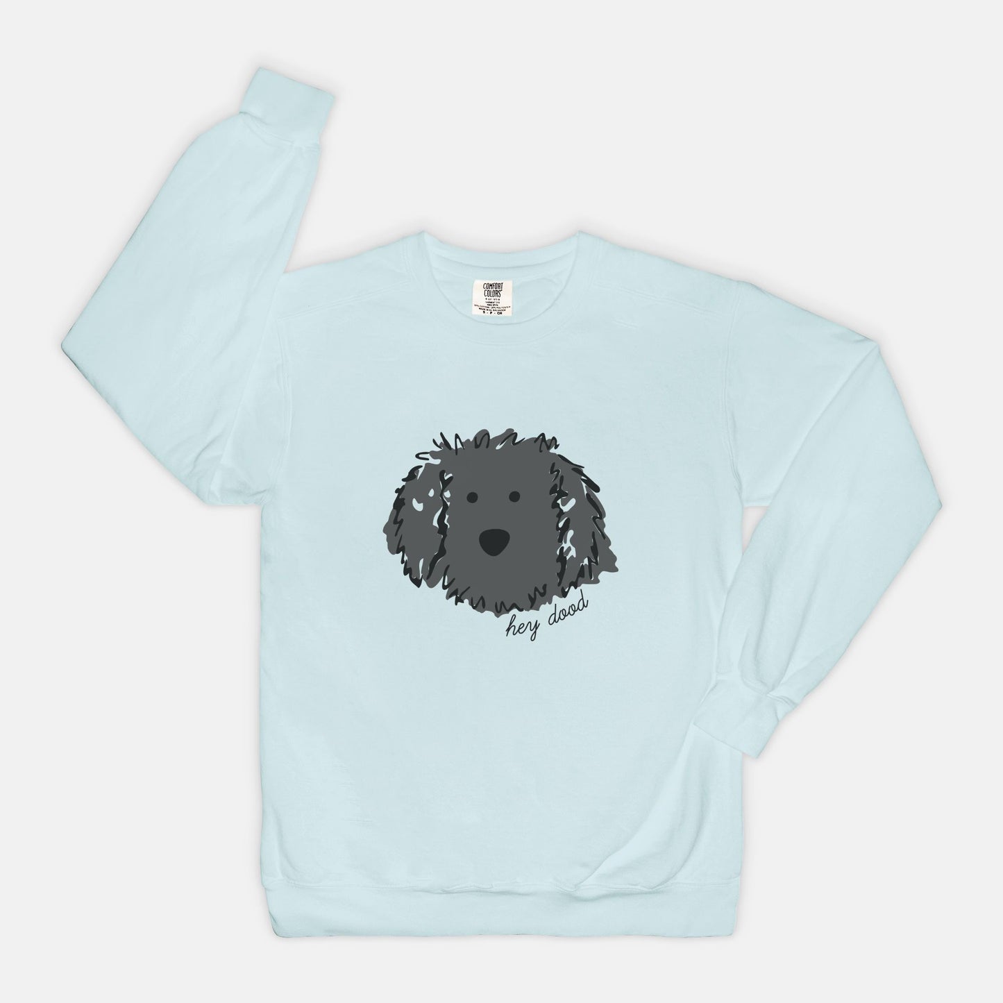 Hey Dood Black Doodle Comfort Color Sweatshirt