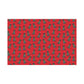 Festive Christmas Black Doodle Gift Wrap - Red