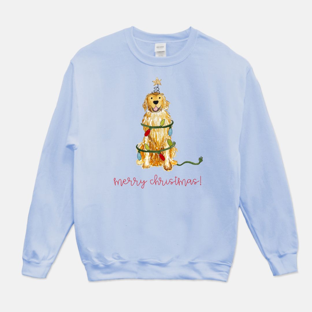 *Quick Ship* Festive Christmas Golden Retriever Unisex Sweatshirt